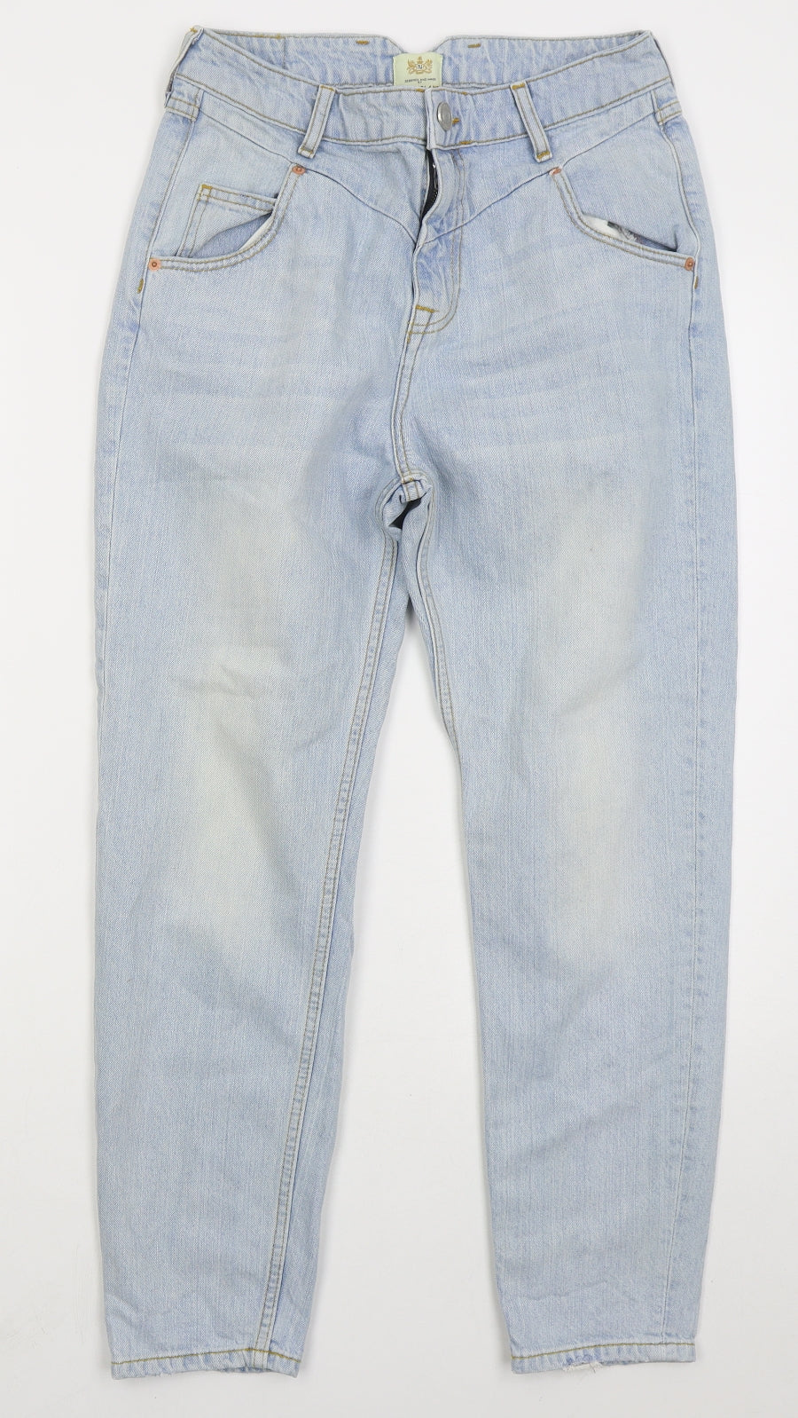River Island Womens Blue  Cotton Tapered Jeans Size 10 L27 in Regular Button