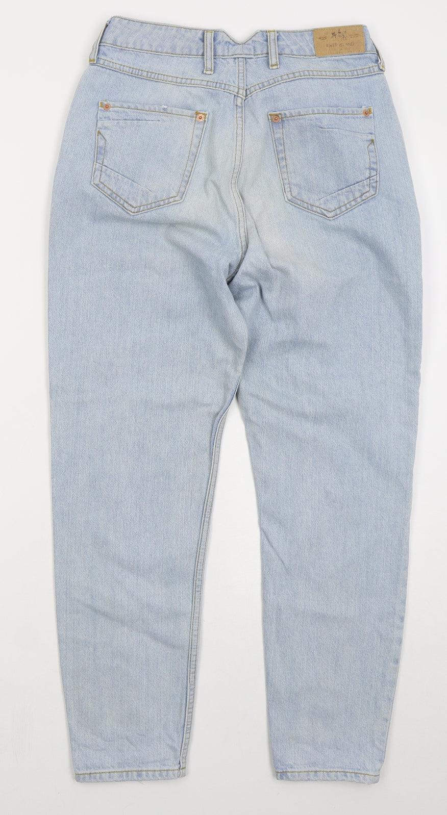 River Island Womens Blue  Cotton Tapered Jeans Size 10 L27 in Regular Button