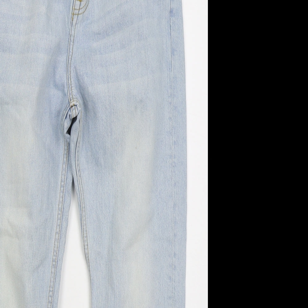 River Island Womens Blue  Cotton Tapered Jeans Size 10 L27 in Regular Button