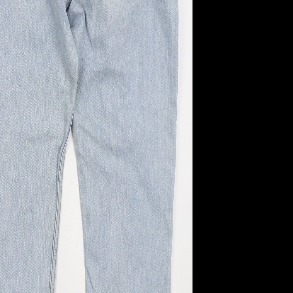 River Island Womens Blue  Cotton Tapered Jeans Size 10 L27 in Regular Button