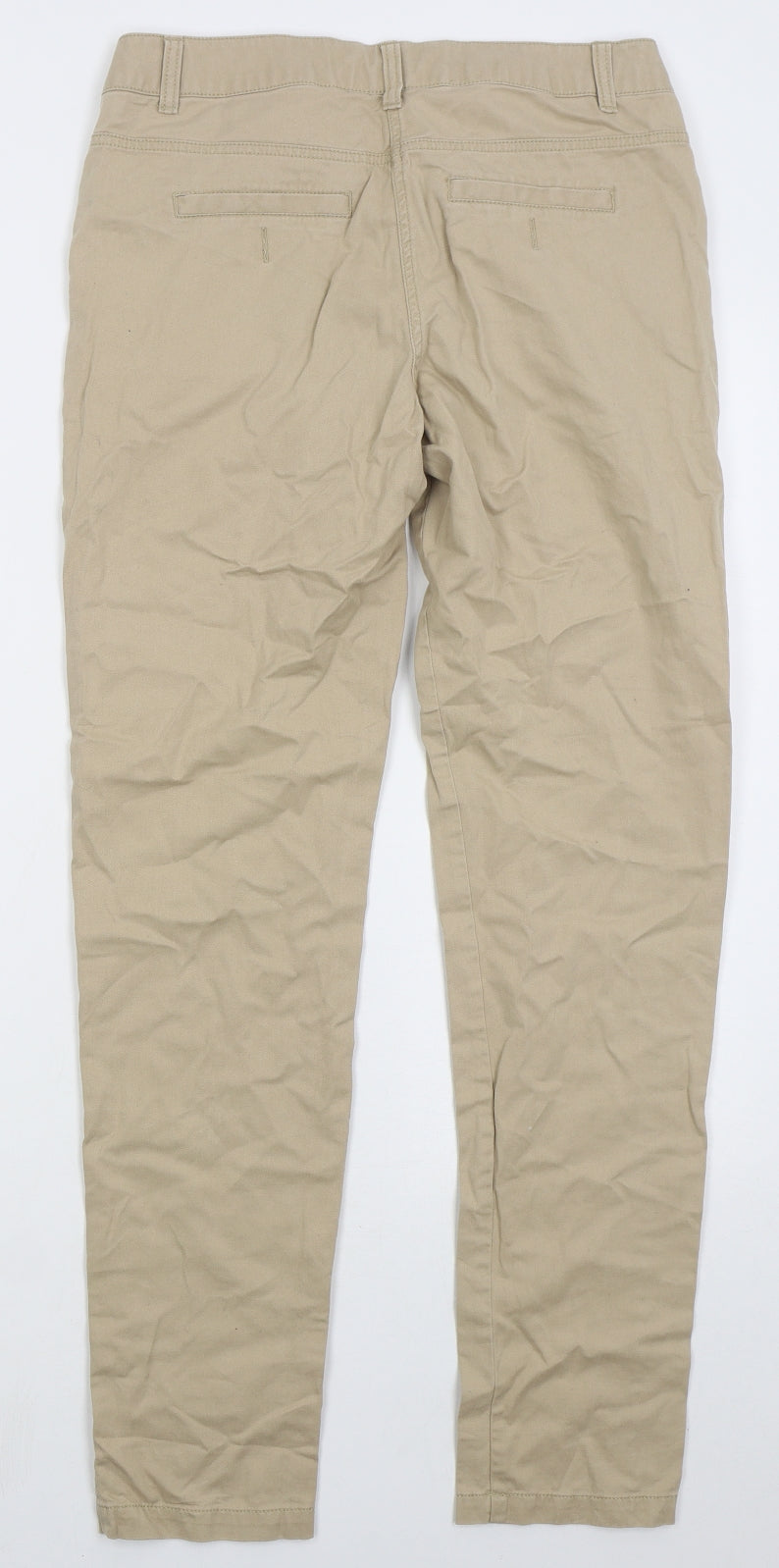 F&F Womens Beige  Cotton Trousers  Size 8 L30 in Regular Button