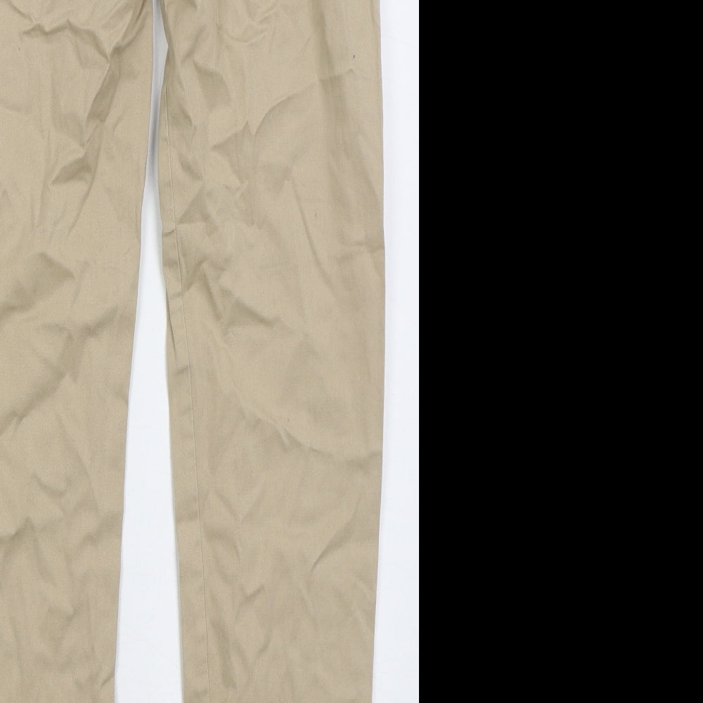 F&F Womens Beige  Cotton Trousers  Size 8 L30 in Regular Button