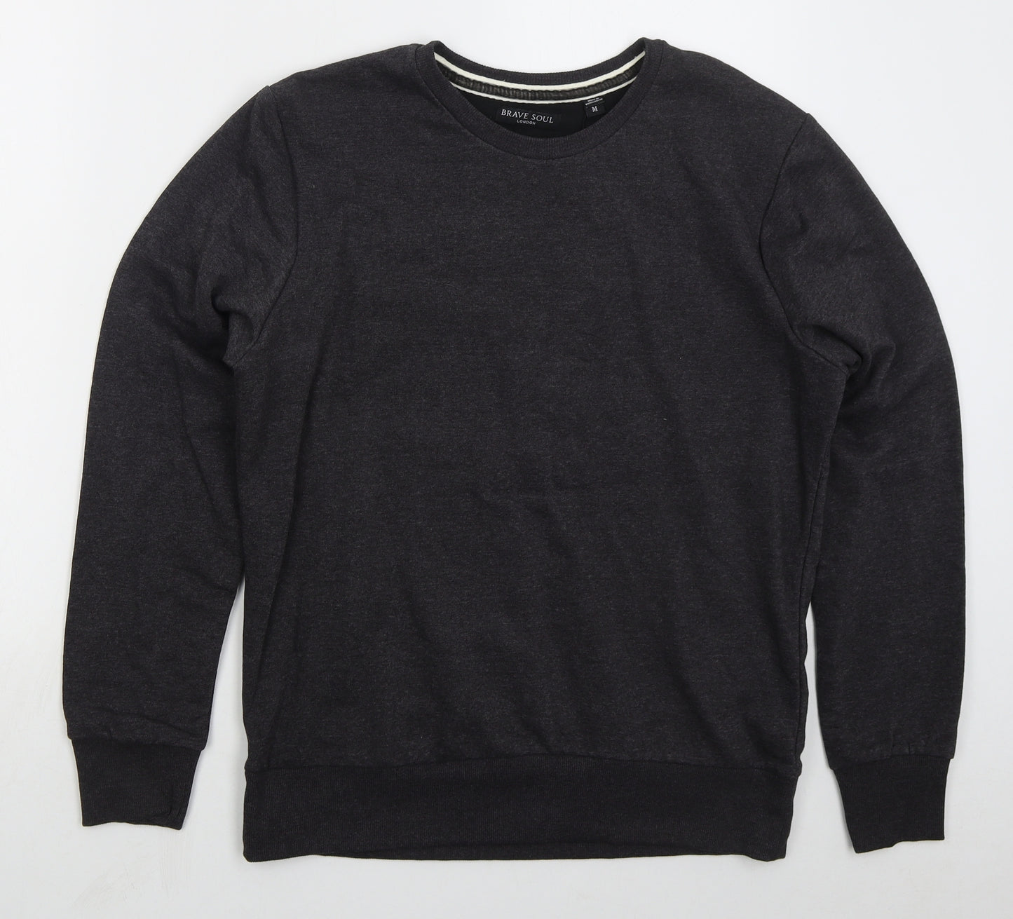 Brave Soul Mens Grey  Cotton Pullover Sweatshirt Size M