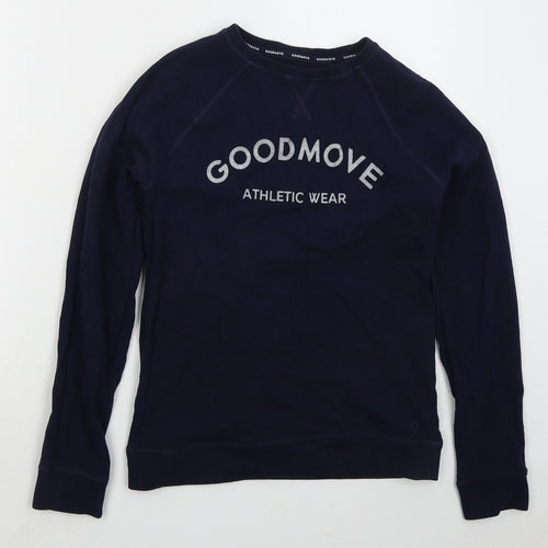 Marks and Spencer Womens Blue  Cotton Pullover Sweatshirt Size 6  Pullover - Good Move