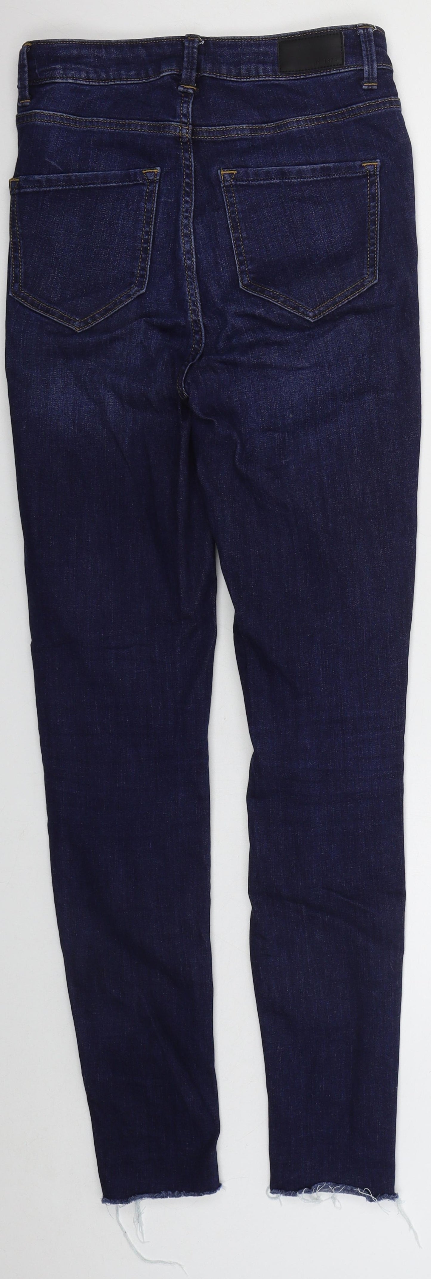 Marks and Spencer Womens Blue  Cotton Skinny Jeans Size 6 L29 in Regular Button