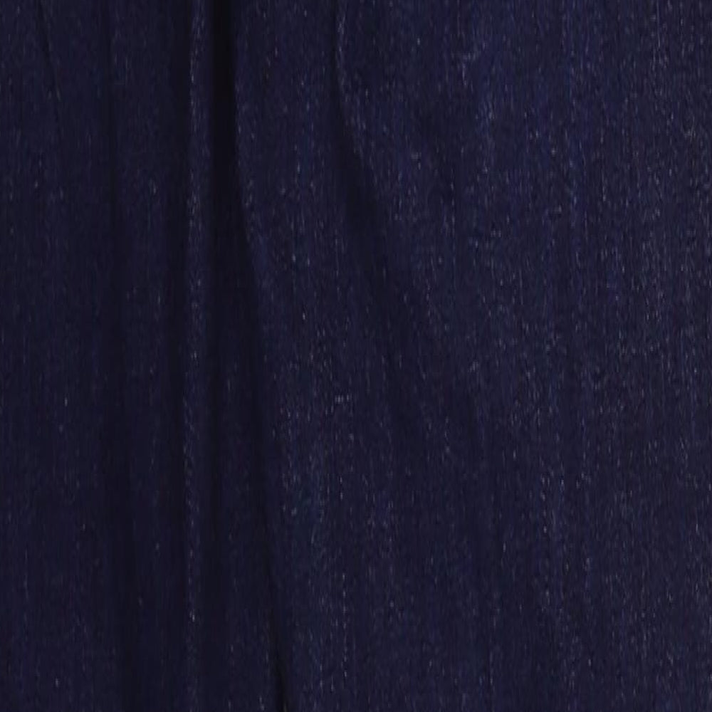 Marks and Spencer Womens Blue  Cotton Skinny Jeans Size 6 L29 in Regular Button