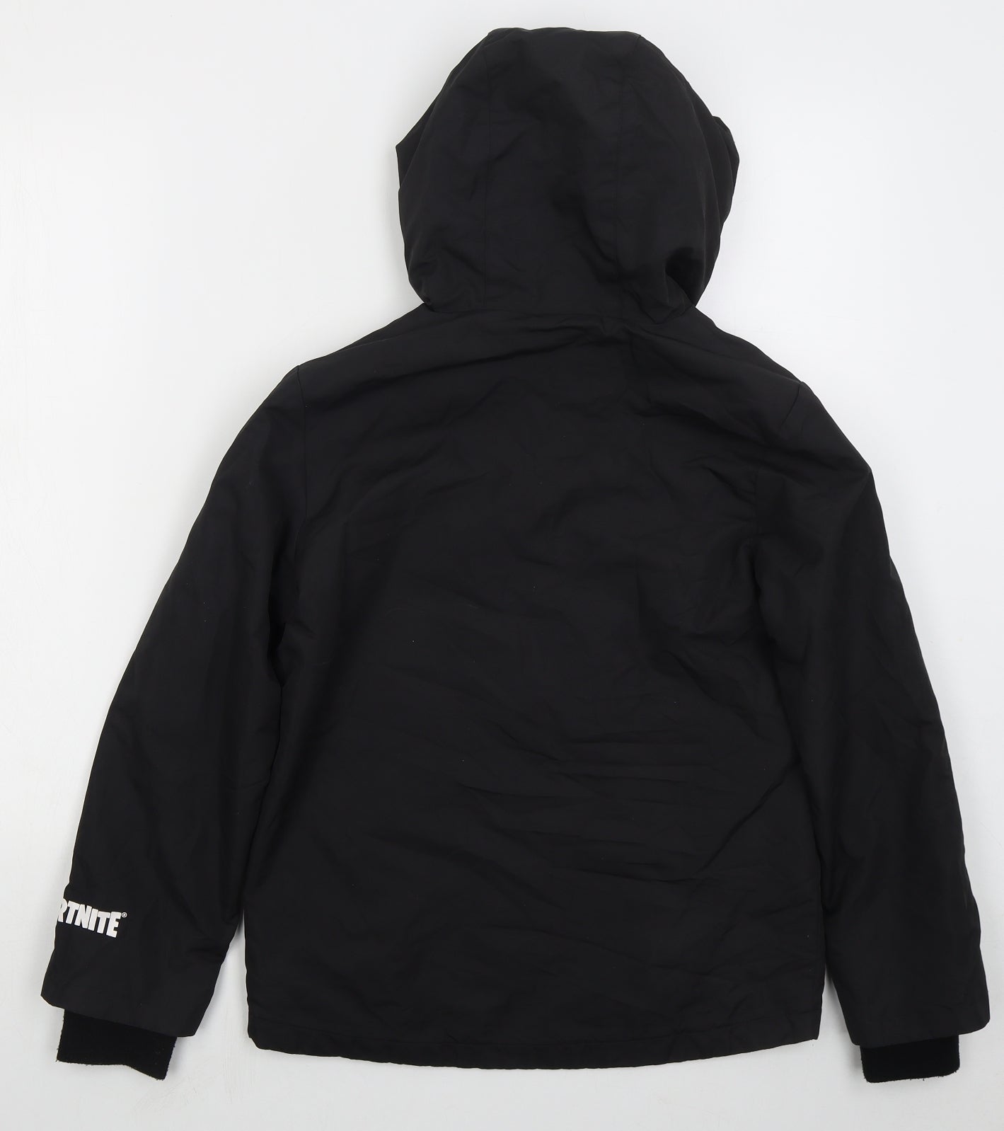 Tesco Boys Black   Basic Coat Coat Size 10-11 Years  Zip - Fortnite