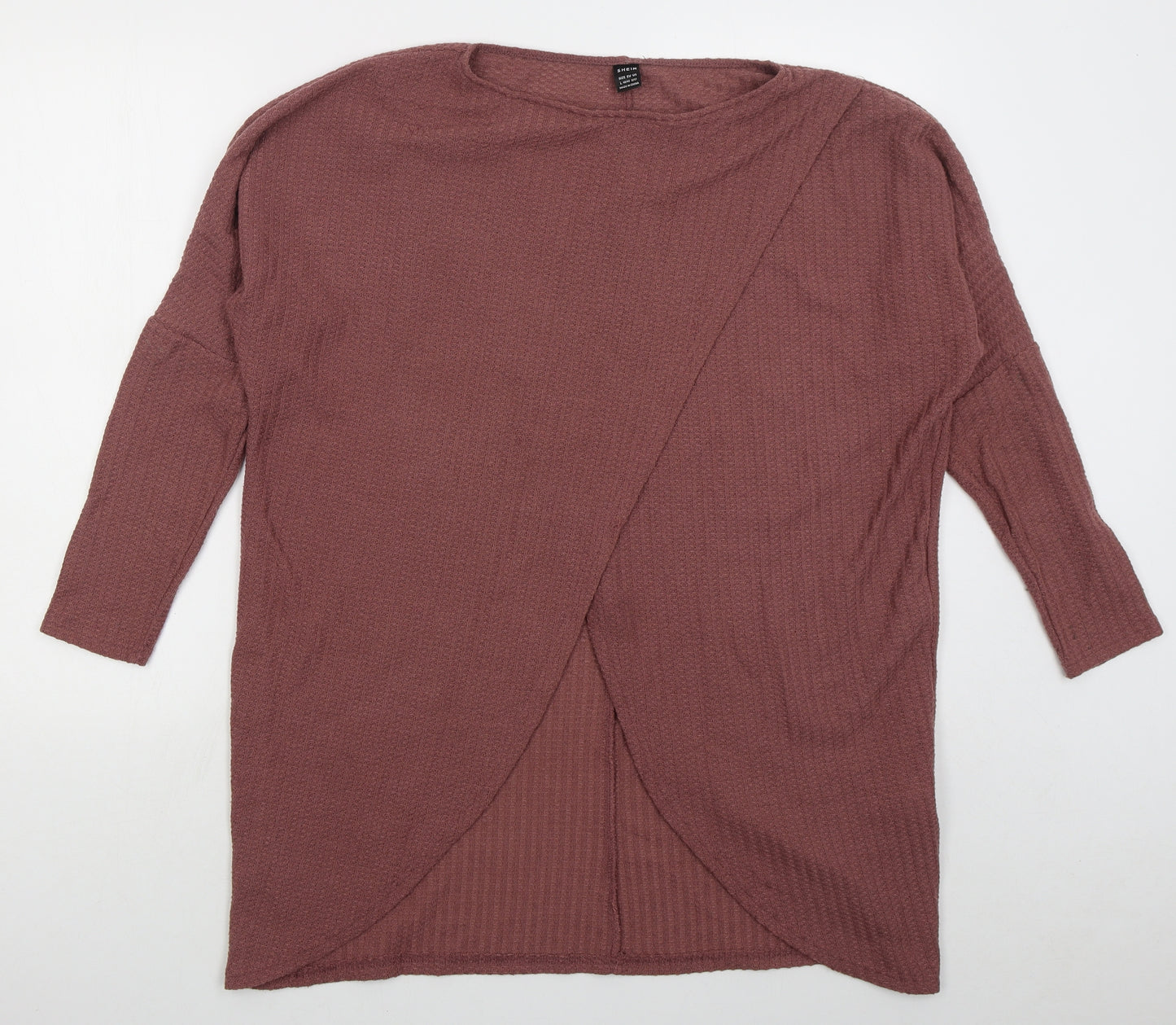 Shien Womens Pink Roll Neck  Cotton Pullover Jumper Size L