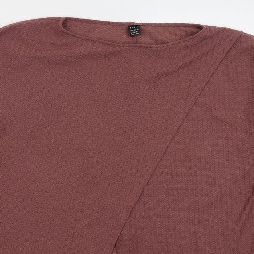 Shien Womens Pink Roll Neck  Cotton Pullover Jumper Size L