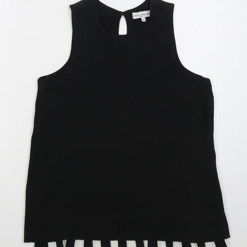 Sabrina Diamante Womens Black  Polyester Basic Tank Size M Round Neck
