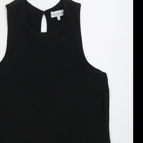 Sabrina Diamante Womens Black  Polyester Basic Tank Size M Round Neck
