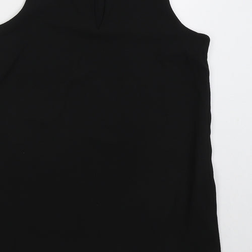 Sabrina Diamante Womens Black  Polyester Basic Tank Size M Round Neck
