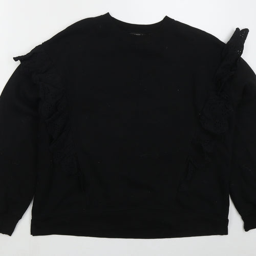 Dunnes Womens Black  Cotton Pullover Sweatshirt Size M  Pullover