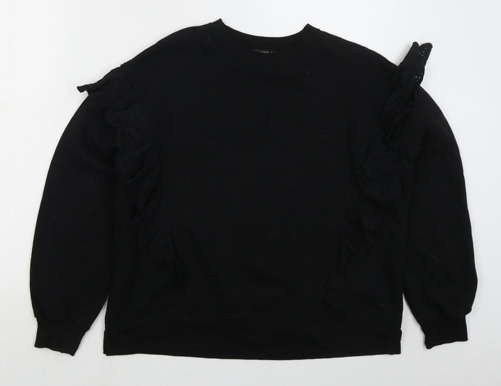Dunnes Womens Black Cotton Pullover Sweatshirt Size M Pullover