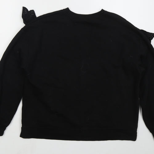Dunnes Womens Black  Cotton Pullover Sweatshirt Size M  Pullover