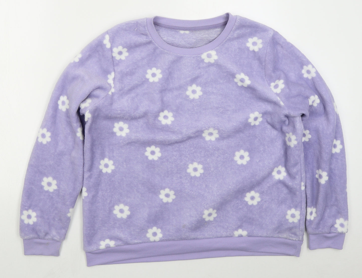 Dunnes Womens Purple Floral Polyester Top Pyjama Top Size L