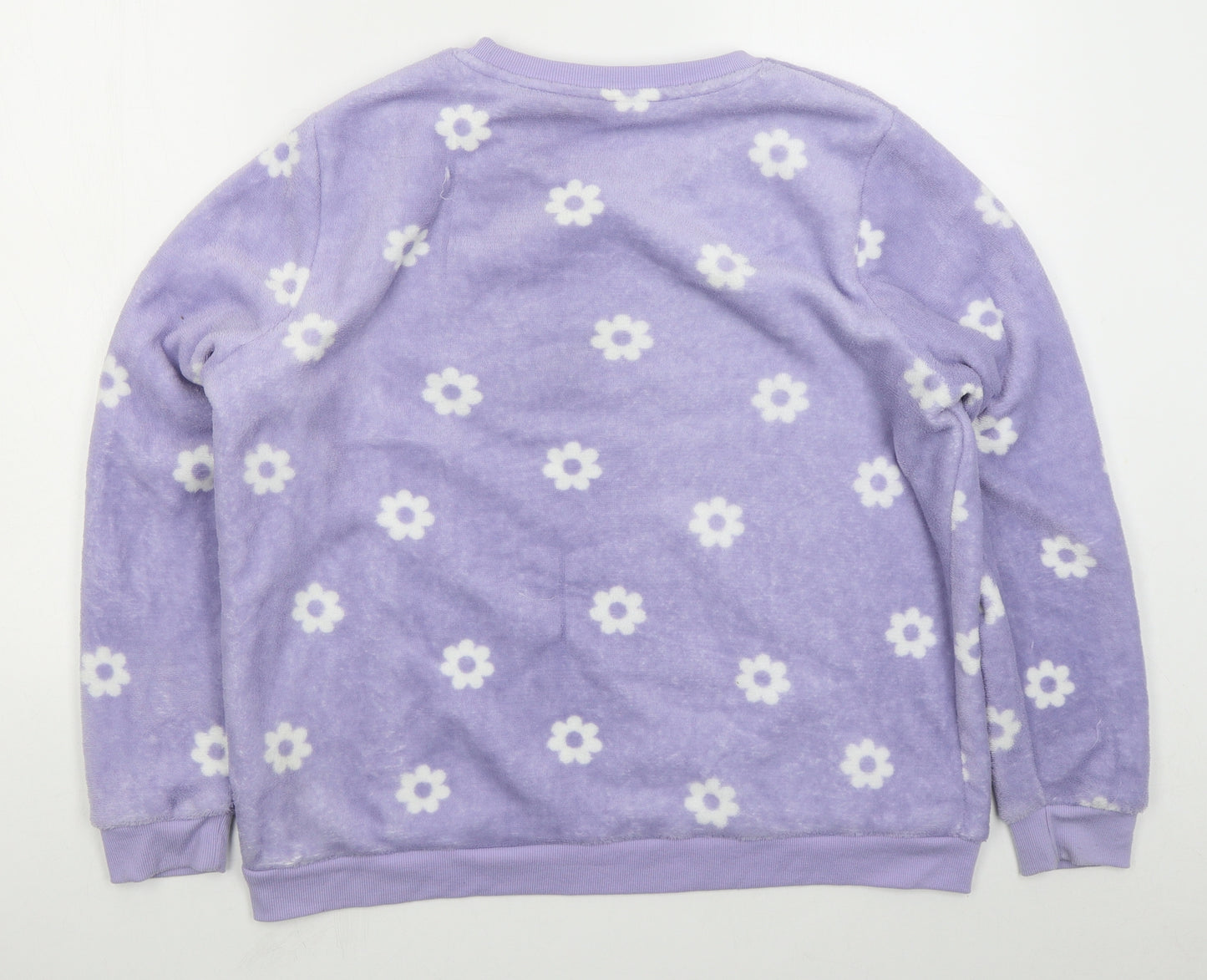 Dunnes Womens Purple Floral Polyester Top Pyjama Top Size L