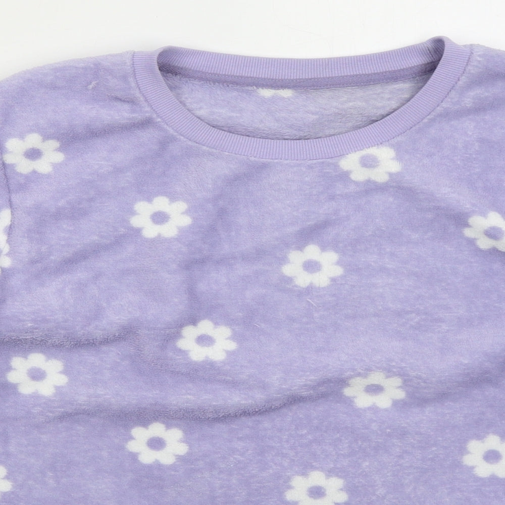 Dunnes Womens Purple Floral Polyester Top Pyjama Top Size L