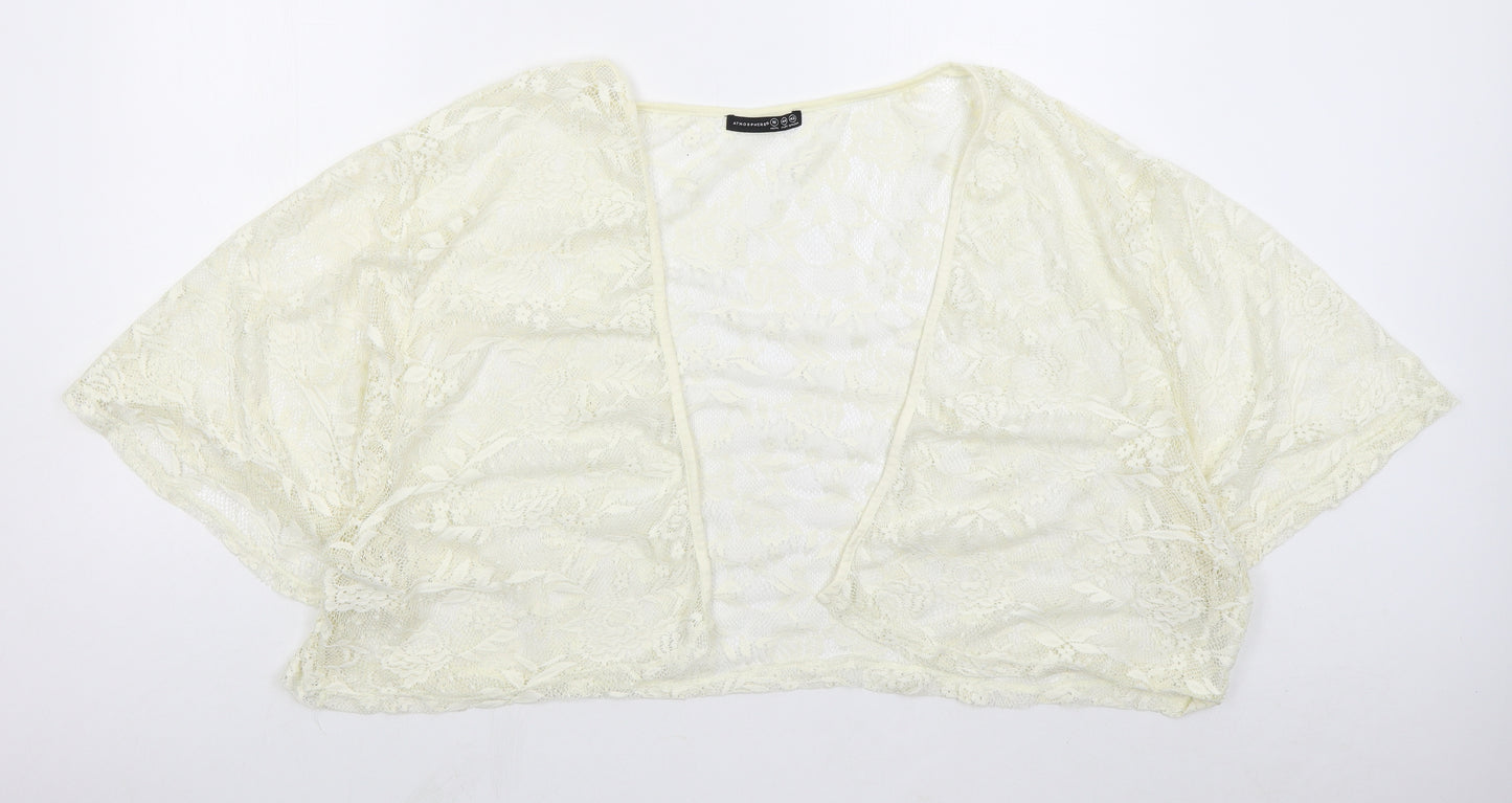 Atmosphere Womens Ivory V-Neck  Polyester Cardigan Jumper Size 16
