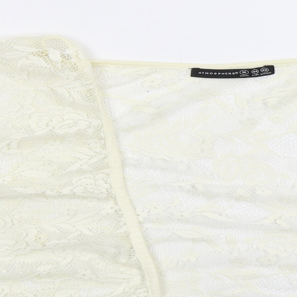 Atmosphere Womens Ivory V-Neck  Polyester Cardigan Jumper Size 16