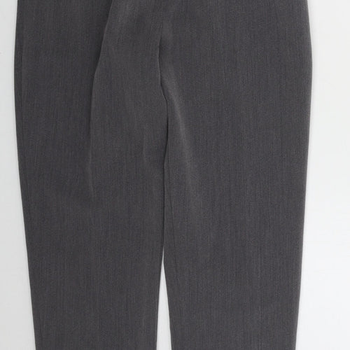 BASSINI Womens Grey  Polyester Trousers  Size 12 L27 in Regular Button