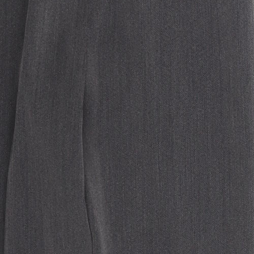 BASSINI Womens Grey  Polyester Trousers  Size 12 L27 in Regular Button
