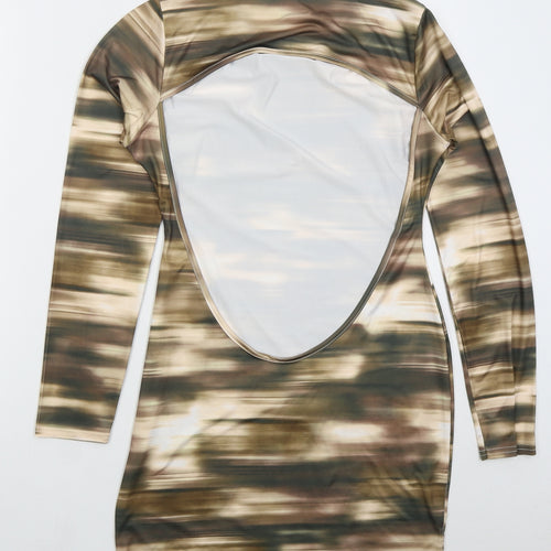 MIssy Empire Womens Brown  Polyester Bodycon  Size 12  Crew Neck Pullover
