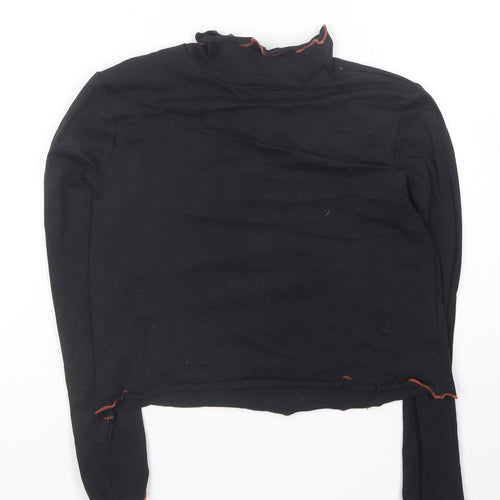George Girls Black  Cotton Basic T-Shirt Size 8-9 Years Crew Neck