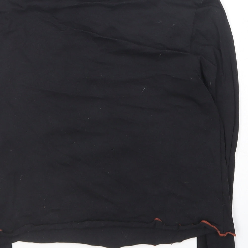 George Girls Black  Cotton Basic T-Shirt Size 8-9 Years Crew Neck