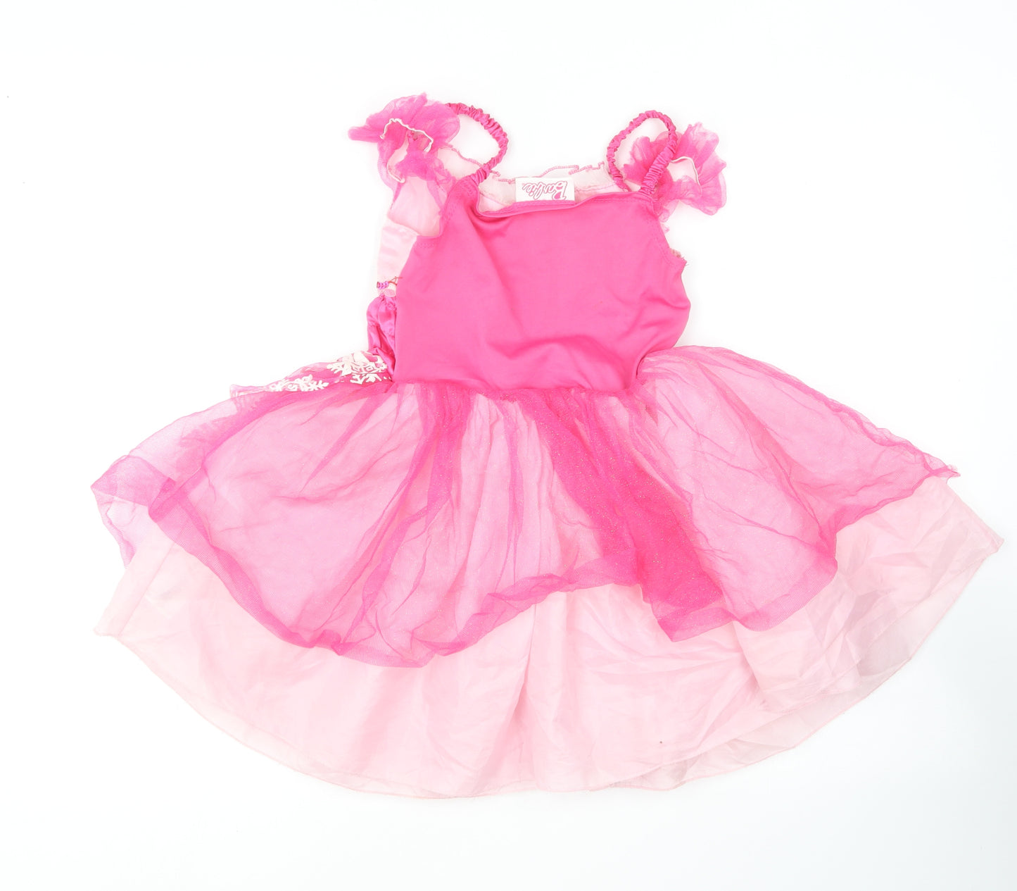 Barbie Girls Pink  Polyester Skater Dress  Size 5-6 Years  Square Neck  - Barbie Costume
