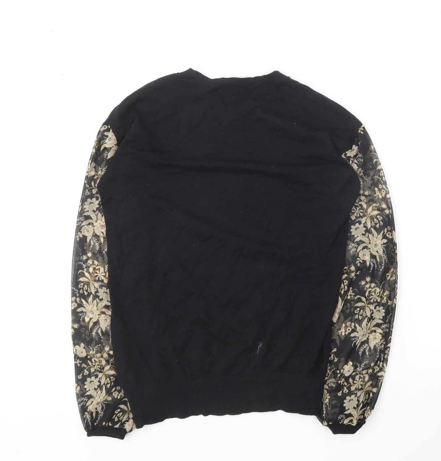 NEXT Womens Black Round Neck  Cotton Pullover Jumper Size 8