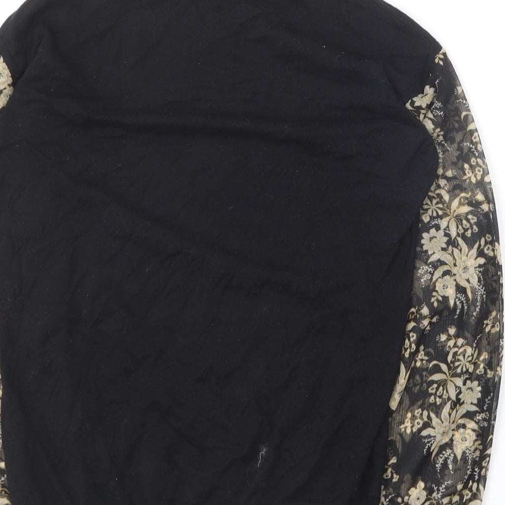 NEXT Womens Black Round Neck  Cotton Pullover Jumper Size 8