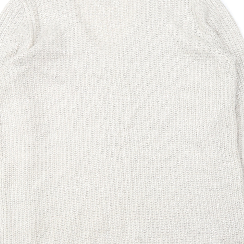 Papaya Womens Beige V-Neck  Acrylic Pullover Jumper Size M