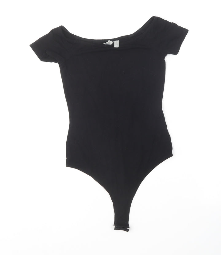 ASOS Womens Black  Viscose Bodysuit One-Piece Size 8