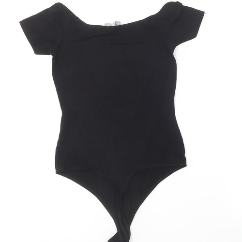 ASOS Womens Black  Viscose Bodysuit One-Piece Size 8