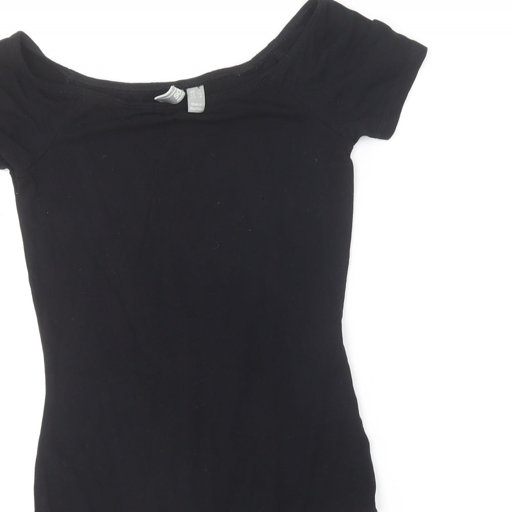 ASOS Womens Black  Viscose Bodysuit One-Piece Size 8