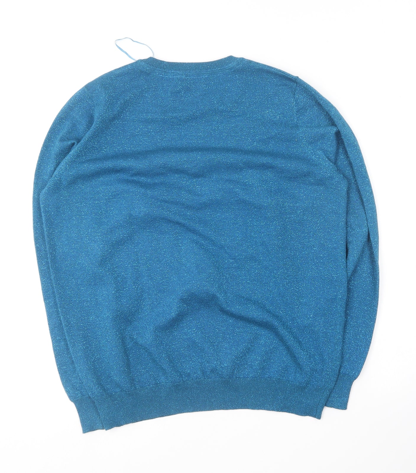 Papaya Womens Blue Round Neck  Viscose Pullover Jumper Size M   - Christmas Jumper