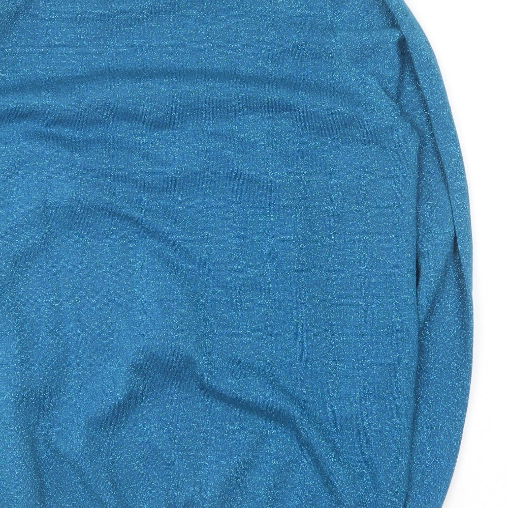 Papaya Womens Blue Round Neck  Viscose Pullover Jumper Size M   - Christmas Jumper