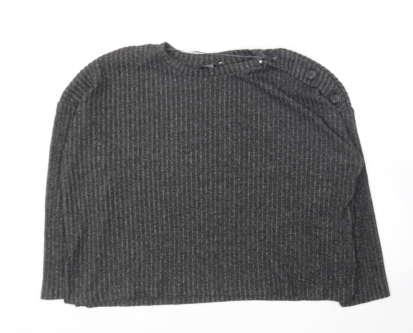 Primark Womens Grey Round Neck  Polyester Pullover Jumper Size 14