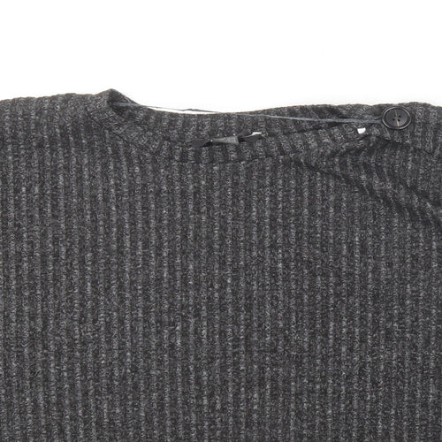 Primark Womens Grey Round Neck  Polyester Pullover Jumper Size 14