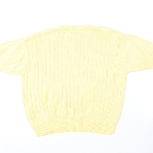 Compliments  Womens Yellow Round Neck  Cotton Pullover Jumper Size M