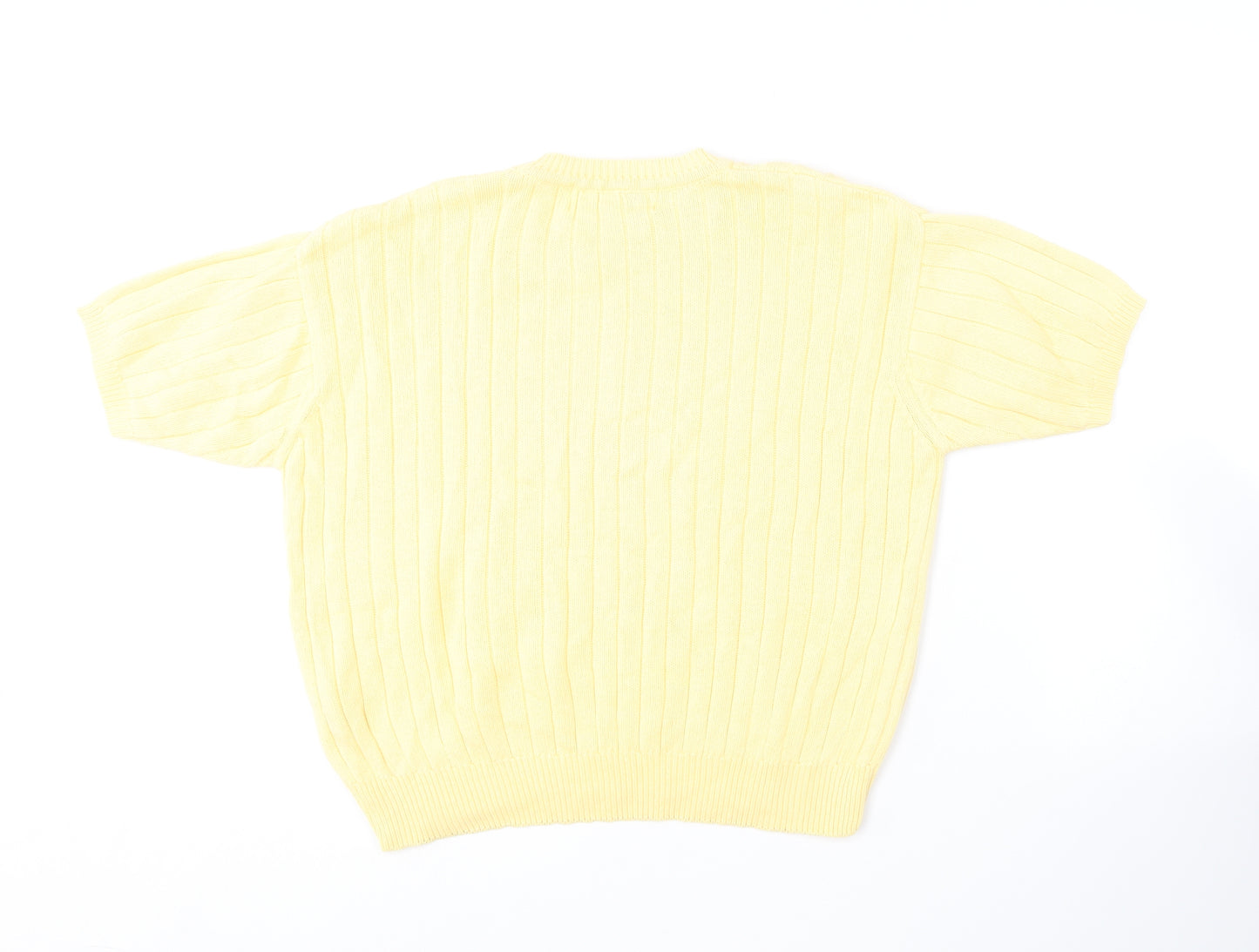 Compliments  Womens Yellow Round Neck  Cotton Pullover Jumper Size M
