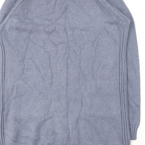 Buisdaei Womens Blue Round Neck  Acrylic Pullover Jumper Size M