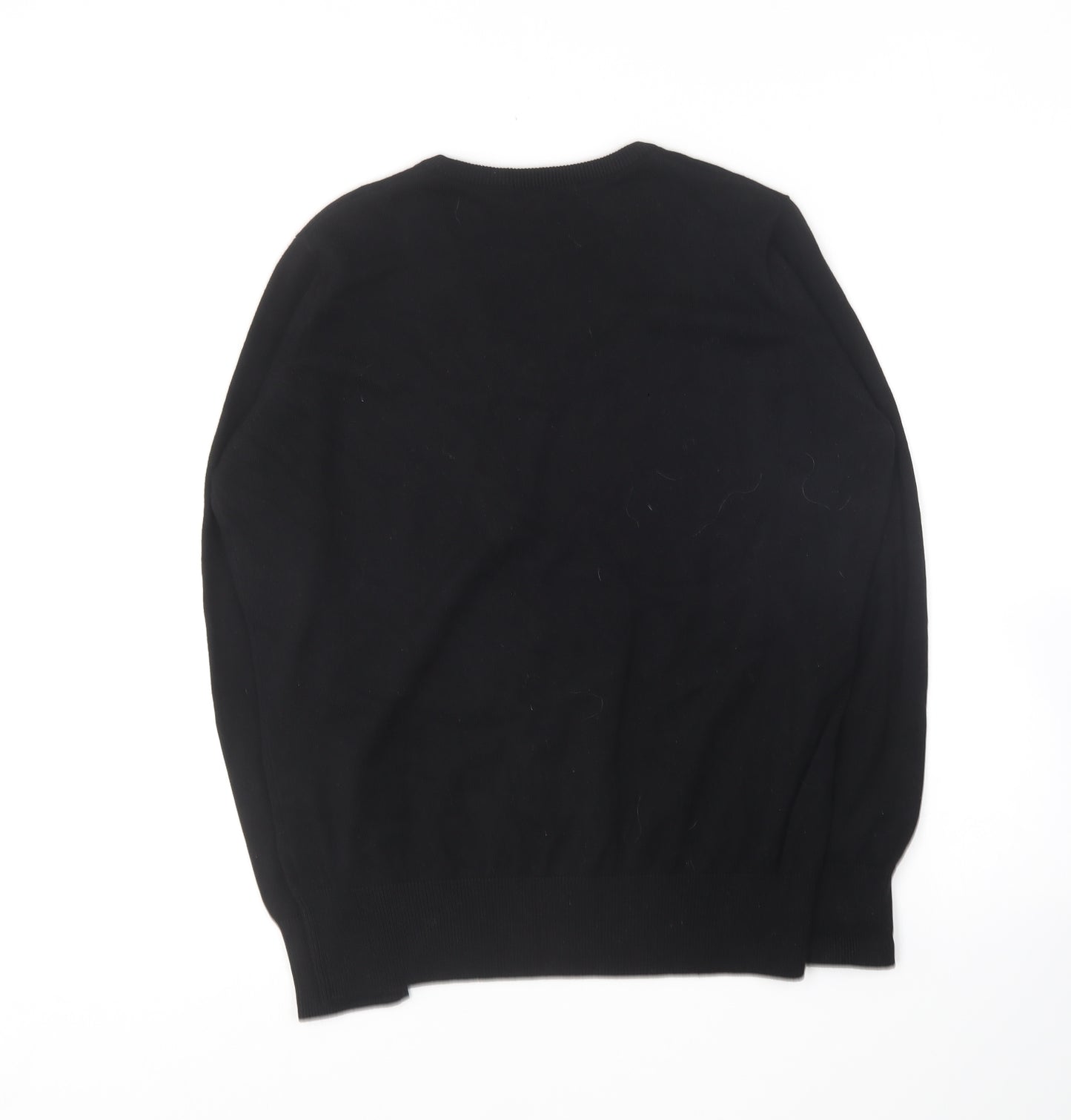 Premier Womens Black Round Neck  Cotton Pullover Jumper Size 18