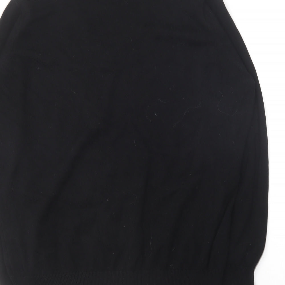 Premier Womens Black Round Neck  Cotton Pullover Jumper Size 18
