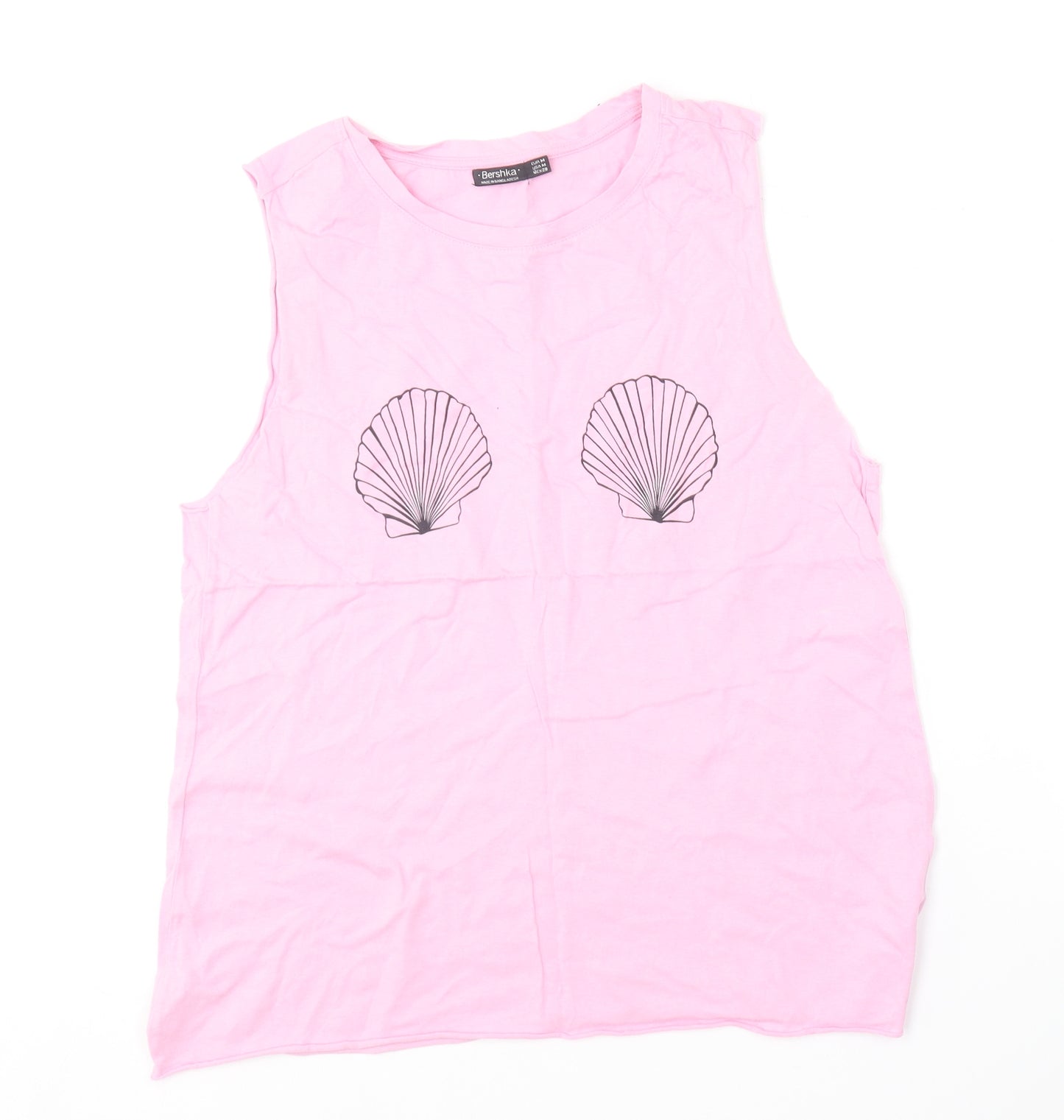 Barber Shop Womens Pink  Cotton Basic Tank Size M Round Neck