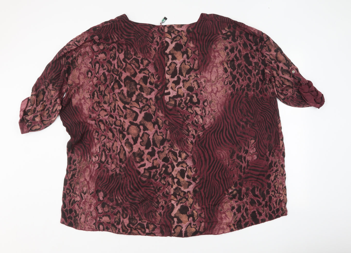 Made in Italy Womens Purple  Viscose Basic Blouse Size L Roll Neck