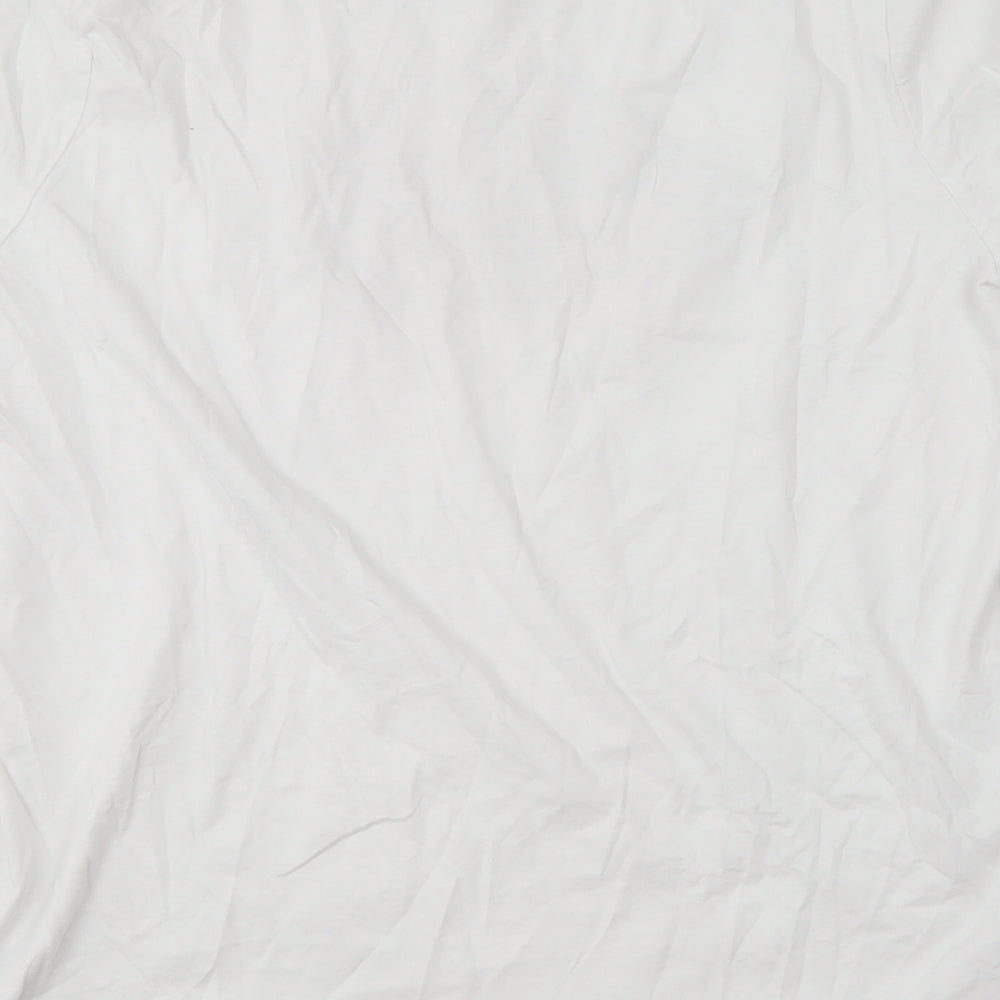 New Look Womens White  Cotton Basic T-Shirt Size 18 Round Neck