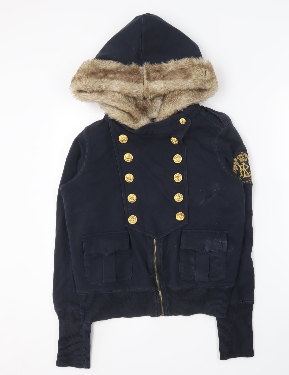 Ralph Lauren Womens Blue  Cotton Full Zip Hoodie Size M