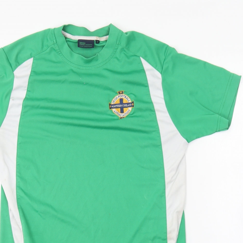 Preworn Mens Green  Polyester  T-Shirt Size S Round Neck  - Irish Football Association